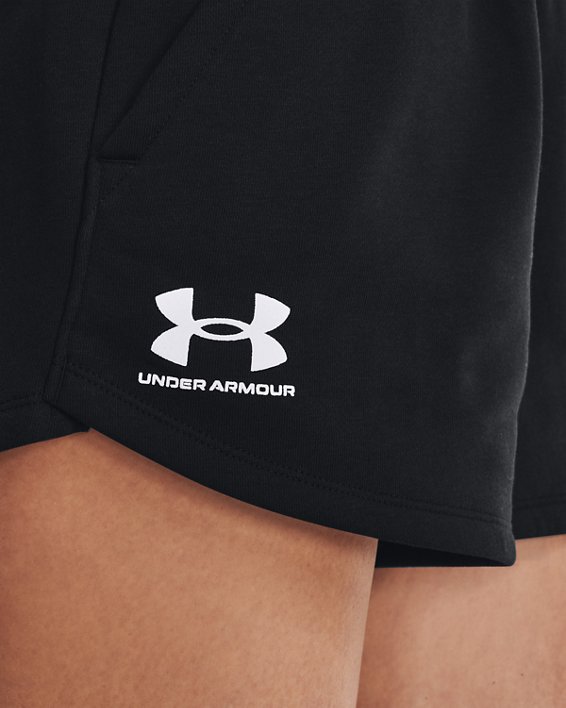 Damen UA Rival Fleece Shorts, Black, pdpMainDesktop image number 3